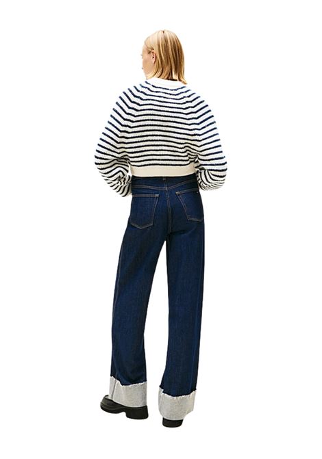 Pullover squadrato con lana e distintivo OFF WHITE Tommy Hilfiger | DW0DW216770FH